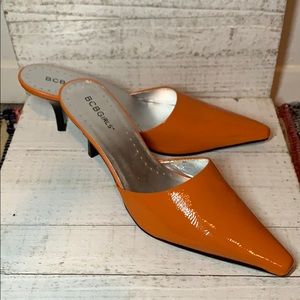 Neon Orange BCBG Pointed Shoes